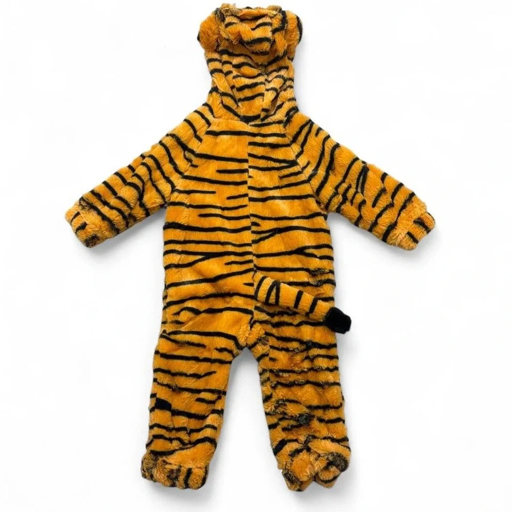 NWT Tiger Plush Bodysuit Costume Cosplay Safari Halloween Kids 0-6M Hyde & Eek